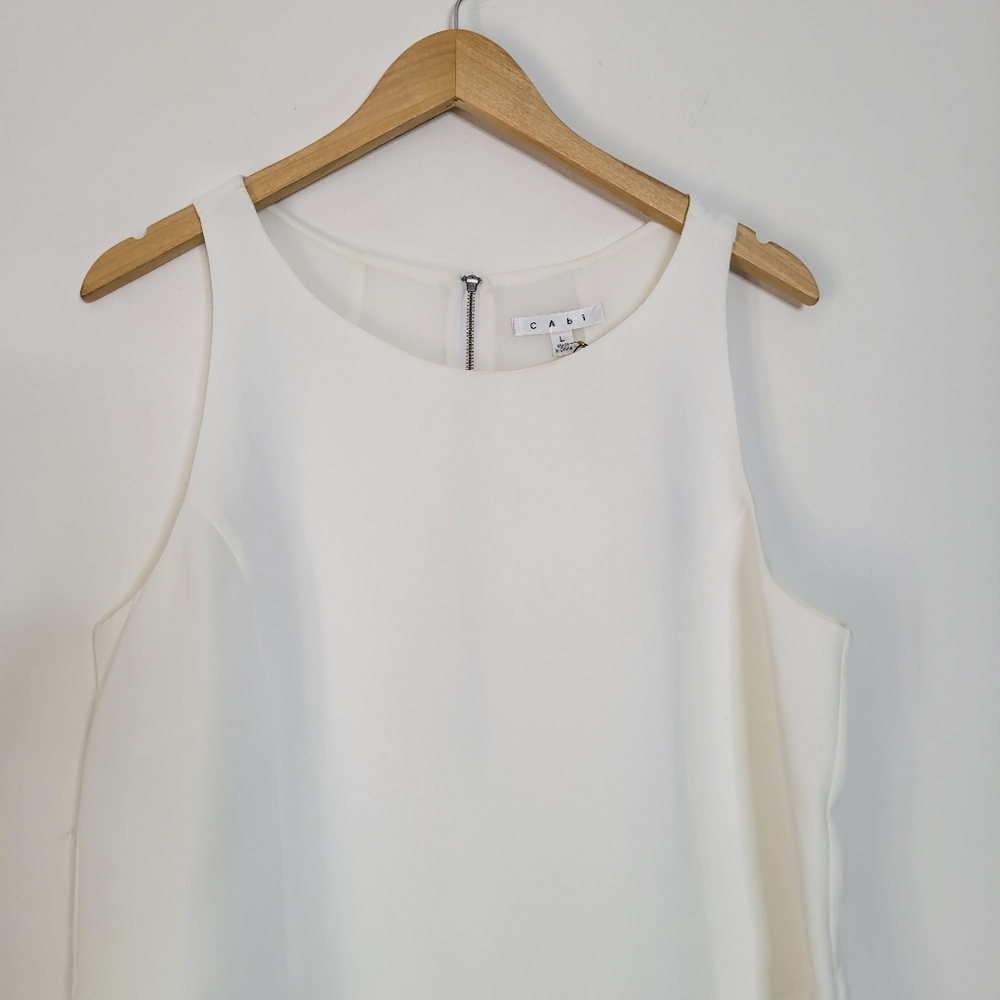 CAbi Ivory Sleeveless Crewneck Shell